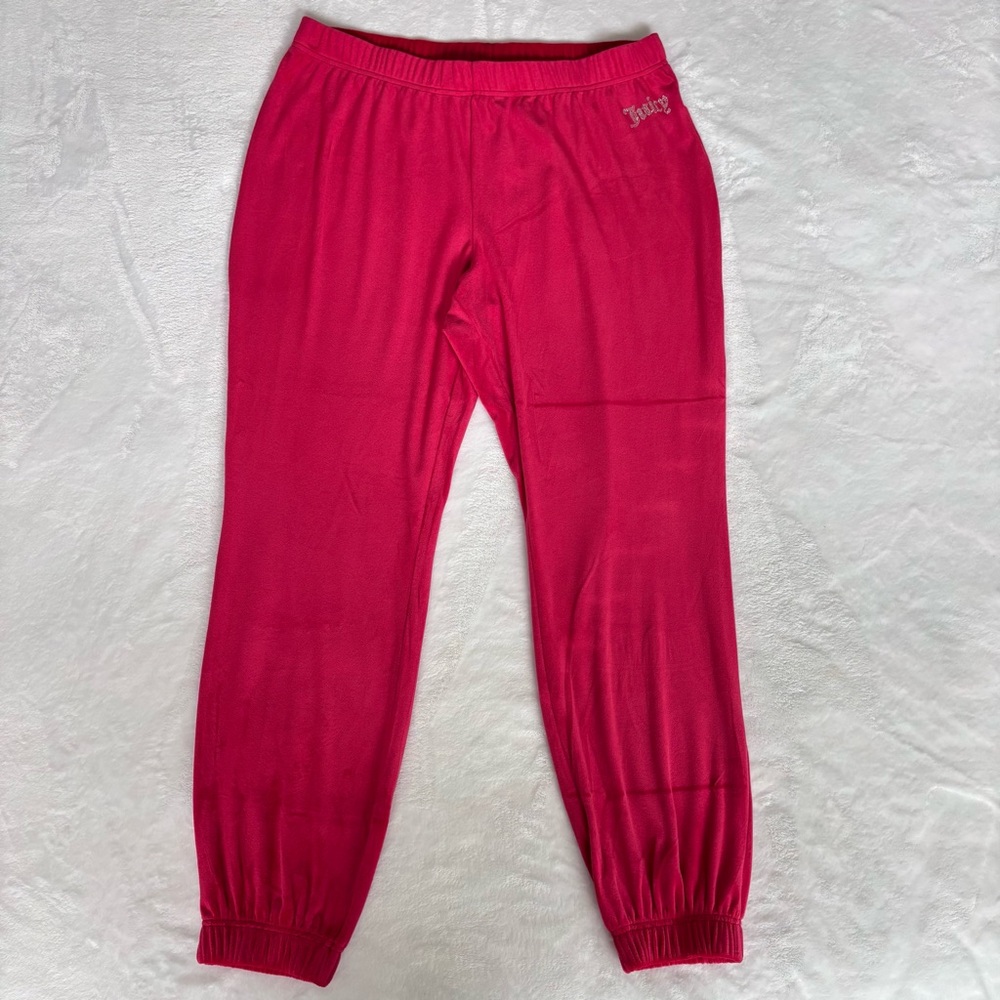 JUICY COUTURE Coco Red Diamanté Velour Tracksuit Top and Jogger Set--NWT--L - Picture 10 of 15